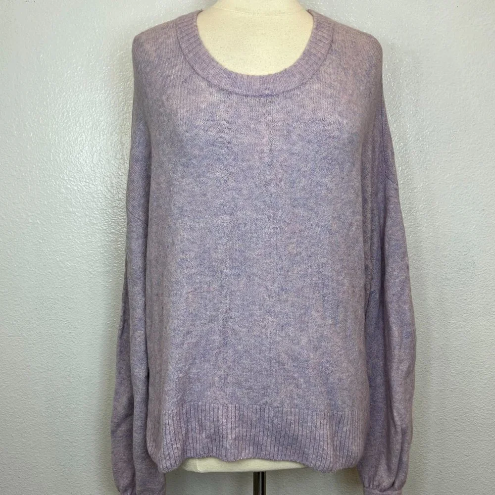 Madewell Payton Pullover Sweater in Coziest Yarn Heather‎ Lilac Size XL